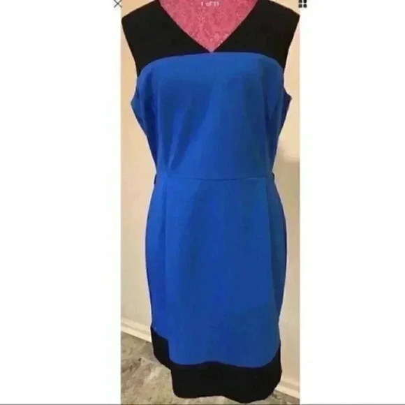 New York & Company Dress 12 Stretch Color Blocked - Picture 1 of 8
